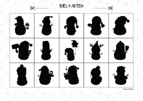 Vorschau - Arbeitsblätter - ⛄🐧🎿 Winter Schattenbilder Klettmappe schau genau - Seite 2