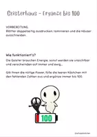 Vorschau - Arbeitsblätter - Zahlenhäuser der Geister - Ergänze immer bis 100 - Seite 1