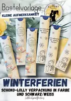 Vorschau - Mal- und Bastelvorlagen - Winterferien-Gruß – Schokoladenlolly-Verpackung - Deckblatt