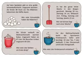Vorschau - Arbeitsblätter - #Silvesterknaller24 24 Winter Rechenkarten - Mathematik 2. Klasse - Seite 1