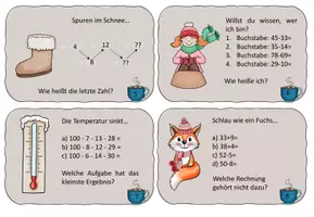 Vorschau - Arbeitsblätter - #Silvesterknaller24 24 Winter Rechenkarten - Mathematik 2. Klasse - Seite 2