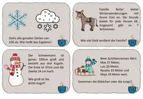 Vorschau - Arbeitsblätter - #Silvesterknaller24 24 Winter Rechenkarten - Mathematik 2. Klasse - Seite 3