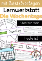 Vorschau - Unterrichtsreihen - Die Wochentage / Die Woche - Lernwerkstatt mit Bastelvorlagen & Tafelmaterial - Deckblatt