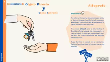 Aperçu - Préparation de séance / Séance complète - Pronombres de Objeto Directo e Indirecto - Infographie en espagnol - Page 3