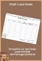 Vorschau - Arbeitsblätter - Stadt Land Ferien - Deckblatt