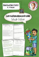 Vorschau - Arbeitsblätter - Schule früher Lernzielkontrolle | Sachunterricht Klasse 2-3 - Deckblatt