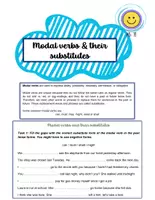 Vorschau - Arbeitsblätter - Modal verbs and their substitutes - Explanation and Exercises - Deckblatt