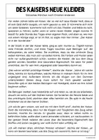 Vorschau - Arbeitsblätter - Des Kaisers neue Kleider (Märchen) - Seite 1