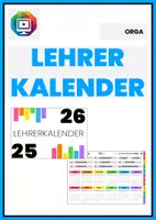 Vorschau - Interaktives Material - Lehrerkalender Schuljahr 2025-2026 in Regenbogenoptik - Deckblatt
