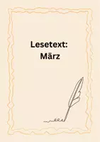 Vorschau - Unterrichtsreihen - März Lesetext für Leseverständnis mit Fragen - Deckblatt