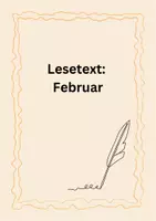 Vorschau - Unterrichtsreihen - Februar Lesetext für Leseverständnis mit Fragen - Deckblatt