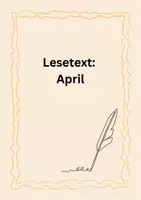 Vorschau - Unterrichtsreihen - April Lesetext für Leseverständnis mit Fragen - Deckblatt