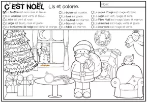 Vorschau - Arbeitsblätter - C'EST NOEL (Weihnachten) - Lis et colorie (Lesen und Malen) - Seite 1