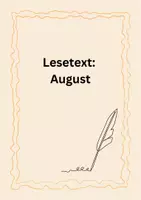 Vorschau - Unterrichtsreihen - August Lesetext für Leseverständnis mit Fragen - Deckblatt