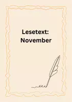 Vorschau - Unterrichtsreihen - November Lesetext für Leseverständnis mit Fragen - Deckblatt