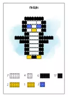 Vorschau - Stationenlernen - 🐧Pinguin Bauplan Klemmbausteine Lego® - Seite 1