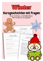 Vorschau - Arbeitsblätter - Winter Kurzgeschichten mit Fragen - Deckblatt