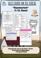 Vorschau - Klassenarbeiten - Die Kirche: Klassenarbeit (inkl. Lösungen) 9./10. Klasse - Deckblatt