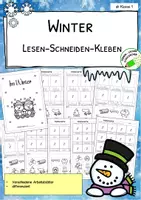 Vorschau - Arbeitsblätter - WINTER - Deutschmaterial - Lesen-Schneiden-Kleben - ab Klasse 1 - Deckblatt