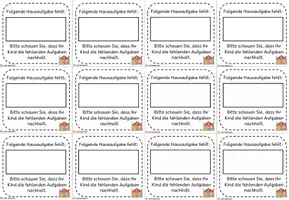 Vorschau - Bildkarten - Post-it - fehlende Hausaufgabe (Klasse 1-4) - Seite 2