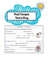 Vorschau - Arbeitsblätter - Simple Past - Tom's Day (Regular and Irregular Simple Past) - Deckblatt
