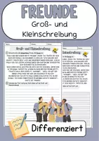 Vorschau - Arbeitsblätter - Freunde DaZ Groß und Kleinschreibung Klasse 5 Deutsch Grammatik DaF - Deckblatt