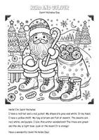 Vorschau - Arbeitsblätter - Read and colour St. Nicholas Day Nikolaus - Deckblatt
