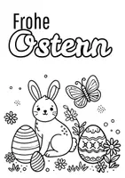 Vorschau - Mal- und Bastelvorlagen - Osterkarte Ostern Grußkarte Ausmalvorlage Deutsch - Seite 2