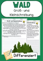 Vorschau - Arbeitsblätter - Wald DaZ Groß und Kleinschreibung Klasse 5 Deutsch Grammatik DaF - Deckblatt