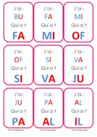 Aperçu - Jeux - Jeu J'ai - Qui a ? Syllabes - Montessori - Dyslexie - Page 1