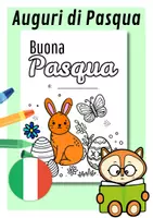 Vorschau - Mal- und Bastelvorlagen - Osterkarte Oster Grußkarten Ausmalvorlage Italienisch - Deckblatt