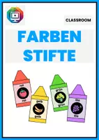 Vorschau - Poster - Farbstifte mit Wort- und Bilddarstellung in Regenbogenfarben - Deckblatt
