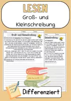 Vorschau - Arbeitsblätter - Lesen DaZ Groß und Kleinschreibung Klasse 5 Deutsch Grammatik DaF - Deckblatt