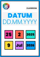 Vorschau - Poster - Datum Tafelaushang in Regenbogenoptik - Deckblatt