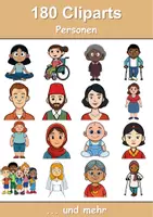Vorschau - Mal- und Bastelvorlagen - Farbiges Clipartsset Thema Personen / Avatars - Deckblatt