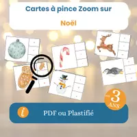Aperçu - Apprentissages en autonomie - Les cartes à pince zoom sur Noël - Page de couverture