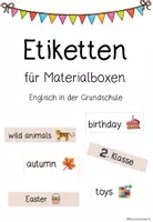 Vorschau - Präsentationen/Tafelbilder - Etiketten für Materialboxen Englisch - Deckblatt