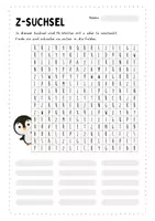 Vorschau - Arbeitsblätter - Suchrätsel für z und k Wörter - Deckblatt