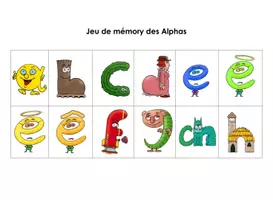 Aperçu - Apprentissages en autonomie - Jeu de mémory des alphas - Lecture - Sons - Page 1
