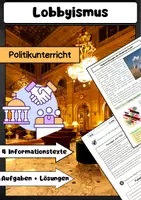 Vorschau - Arbeitsblätter - Lobbyismus: Direkter & Indirekter Einfluss, Geschichte, Interessengruppen, Pro & Contra - Deckblatt