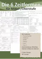 Vorschau - Arbeitsblätter - Die 6 Zeitformen für Mittel-/Oberstufe - Deckblatt