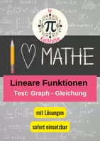 Vorschau - Test - Übungstest Lineare Funktionen – Graph ↔ Gleichung (Klasse 7/8) – Überprüfen & Anwenden - Deckblatt