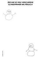 Vorschau - Arbeitsblätter - KUNST: Weitermalbild, Kritzelbild Schneemänner - Seite 3