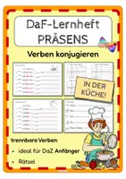 Vorschau - Arbeitsblätter - DaF Lernheft PRÄSENS Vorgangsbeschreibung Verben konjugieren - Deckblatt