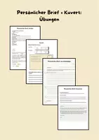 Vorschau - Arbeitsblätter - Persönlicher Brief + Kuvert: Übungen - Deckblatt