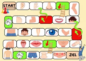 Vorschau - Spiele - Leiterlispiel Körperteile - DAZ Wortschatz, Fördermaterial - Seite 1