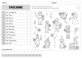 Vorschau - Arbeitsblätter - Lesespur: Fasching (Klasse 1+2) - Seite 2