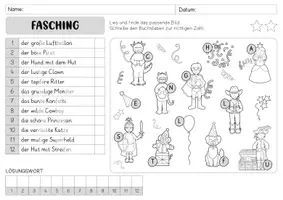 Vorschau - Arbeitsblätter - Lesespur: Fasching (Klasse 1+2) - Seite 3