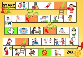 Vorschau - Spiele - Leiterlispiel Sportarten - Daz Wortschatz Fördermaterial - Seite 1