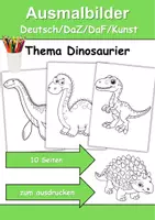 Vorschau - Arbeitsblätter - Ausmalbilder Thema Dinosaurier - Grundschule - Bastelvorlagen - Seite 1